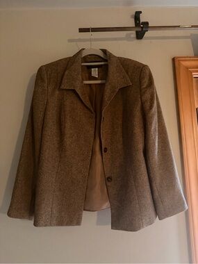 Women's Brown Tweed Blazer Jacket